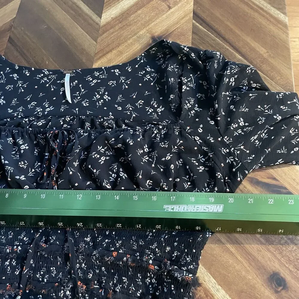 Free People Lolita Top Floral‎ Print Cropped Boho Peasant Womens XL